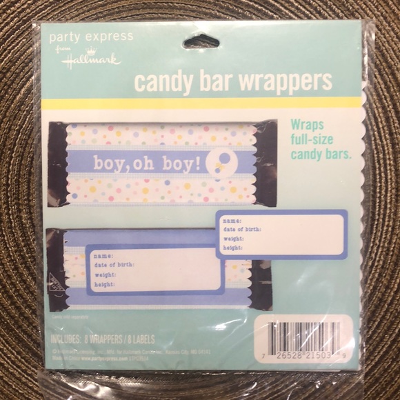 Baby Announcement Candy Bar Wrappers Blue Boy Oh Boy! - Picture 1 of 3